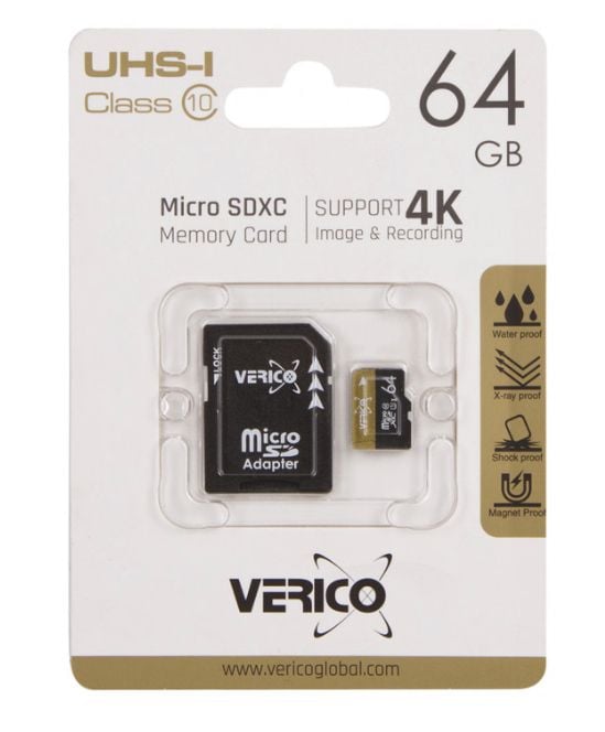 Verico 64GB microSD C10 UHS-1 muistikortti ( sis. sovittimen )