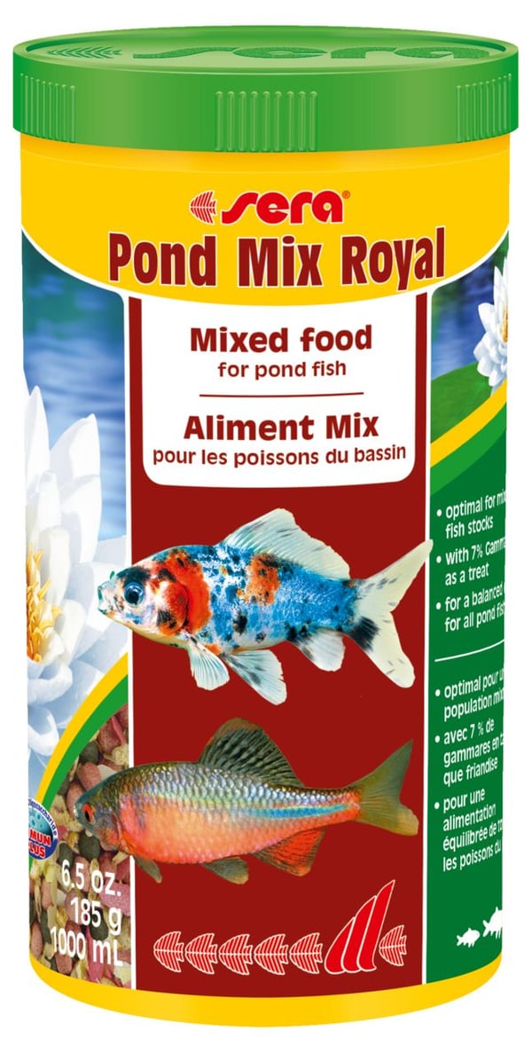 sera Pond Mix Royal, Damfisk, Tørr fiskemat, Mix, Vitamin A, Vitamin B1, Vitamin B2, Vitamin C, Vitamin D3, Vitamin E, Stor, Medium, Liten (fingerb...