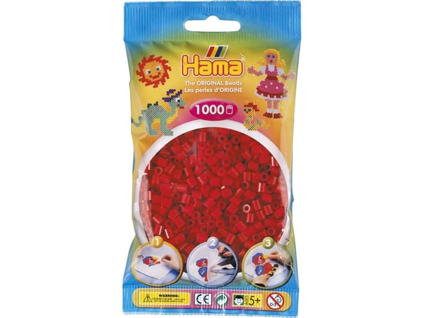 Hama midihelmet 1000 kpl tummanpunainen - No. 207-22