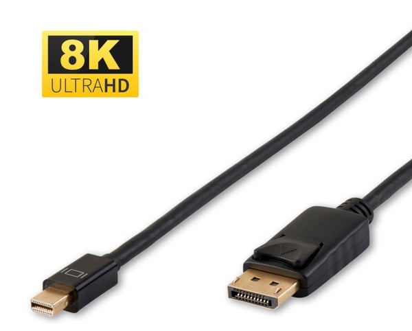 MicroConnect - DisplayPort-kabel - DisplayPort (hann) låst til Mini DisplayPort (hann) låst - DisplayPort 1.4 - 2 m - 8 K 60 Hz (7680 x 4320) støtt...