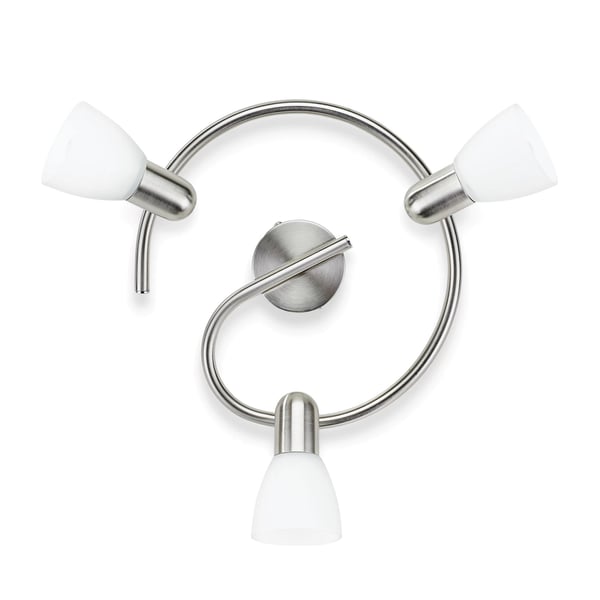 Philips Essentials Burlap-spotlys til tak/vegg, 3 stk., Spotlight på skinne, E14, 3 ampuller, LED, 220-240 V, Kromfarget