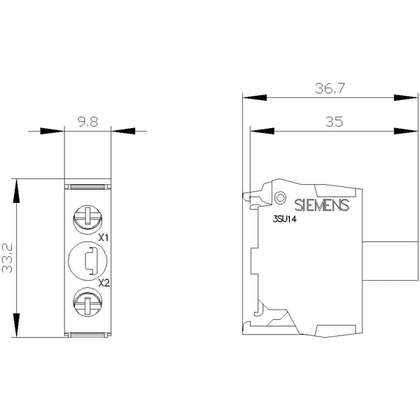 Siemens 3SU1401-2BB30-1AA2 LED-moduuli Keltainen 24 V DC/AC 1 kpl 1 kpl