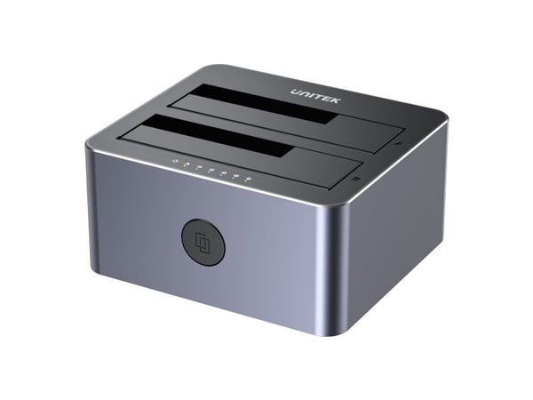 UNITEK Y-3026GY01-EU hårddiskdocka med kloning 2 x SATA 2.5"/3.5" USB 5Gbps
