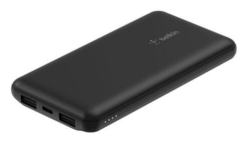 Belkin BoostCharge - Powerbank + AC-verkkolaite - 10000 mAh - PD - 3 lähtöliitäntää (24-nastainen USB-C, 2 x USB) - kaapelissa: USB-C - Eurooppa - ...