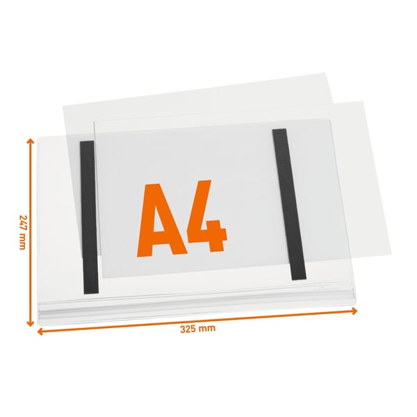 Vanntett informasjonslomme A4 magnetisk - 5 stk./pakning