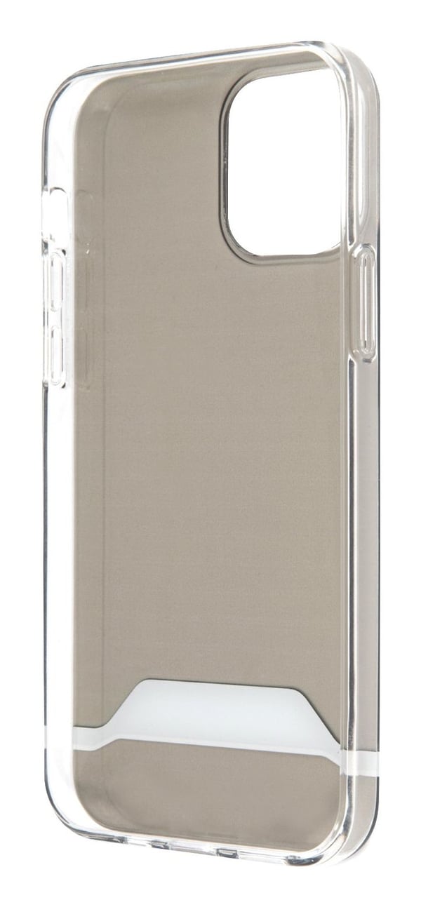 Mercedes Benz Apple iPhone 12 / 12 Pro Mercedes AMG Asia Electroplate Musta &amp; Valkoinen (AMHCP12MTCBW) läpinäkyvä