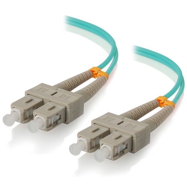 DELTACO - Koblingskabel - SC flermodus til SC flermodus - 1.5 m - 1.5 m - fiberoptisk - dupleks - OM3 - halogenfri, toretnings - blå