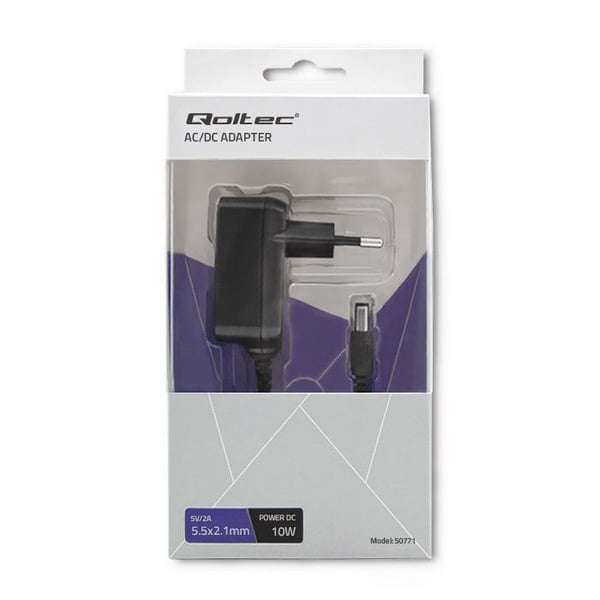 Qoltec - Strømadapter - 10 watt - 2 A (5,5 x 2,1 mm DC-jakk)