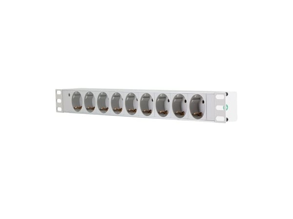 LogiLink PDU9C05 grenuttak 9 uttak 19" uten bryter, grå