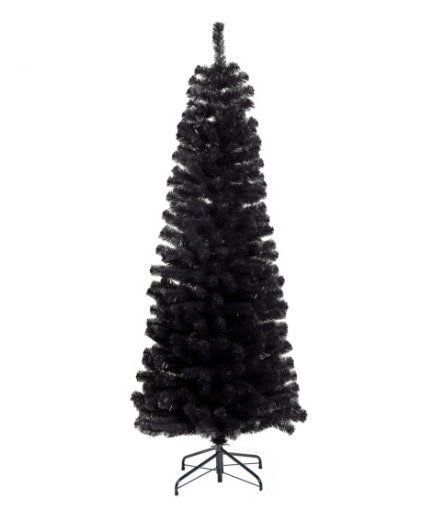 Joulukuusi keinotekoinen kapea PVC "BLING" luokka C 180 x 68 cm. ilman valoja, musta, NORDIC WINTER (780-186)