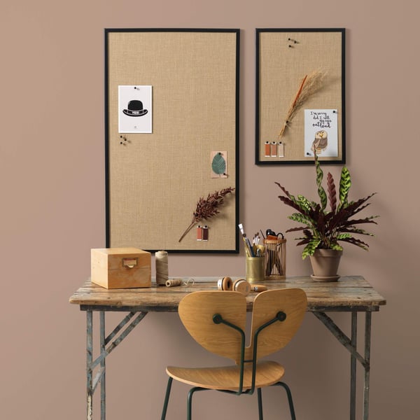 Opslagstavle hessian med ramme i sort MDF 60x40 cm