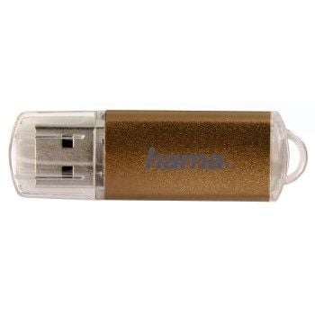 Hama 32GB Laeta, 32 GB, USB A-tyyppi, 2.0, 10 MB/s, Suojus, Ruskea, Läpinäkyvä