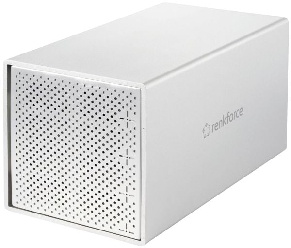 Renkforce RF-5587610 SATA-kiintolevykotelo Asemapaikkojen määrä: 4 paikkaa 2,5 tuumaa, 3,5 tuumaa Sisältää 80 mm tuulettimen Alumiininen kotelo USB...