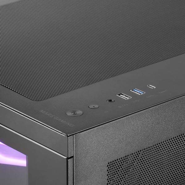 Mars Gaming MC3TCORELCDM datorchassi micro ATX/Mini-ITX, svart härdat glas