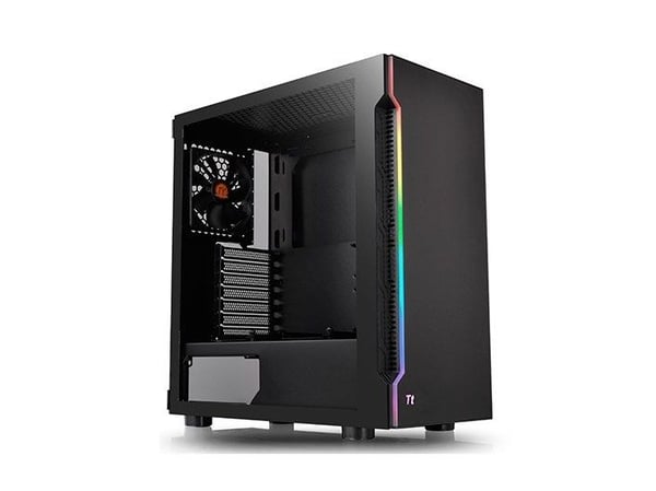 Thermaltake H200 TG RGB - Tower - ATX - genomskinlig sidopanel (härdat glas) - ingen strömförsörjning (PS/2) - svart - USB/ljud