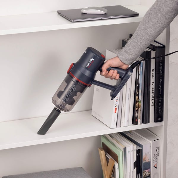 Ariete 2708/00, Skaftdammsugare, 2-i-1, Utan påse, Svart, 0,6 l, Aluminium, Torr