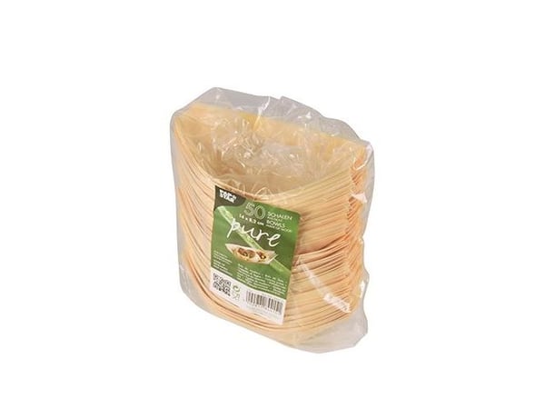 Papstar 84415 skål - oval - trä - natur - enfärgad - 50 st (84415)
