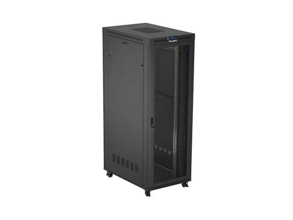 Lanberg FF01-8247-23BL räkkikaappi 47U 19" 800x1200 musta rei'itetyt ovet LCD