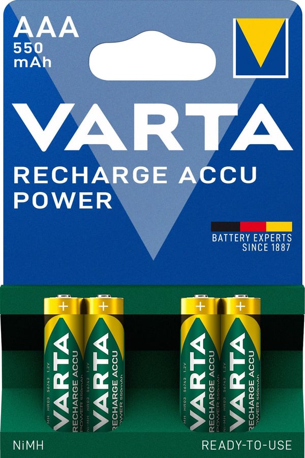 Varta - Batteri 4 x AAA - NiMH - (oppladbart) - 550 mAh