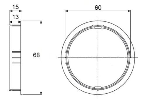 Vivolink VLDG60, 68 mm, 68 mm, 15 mm, 82 g, 87 g