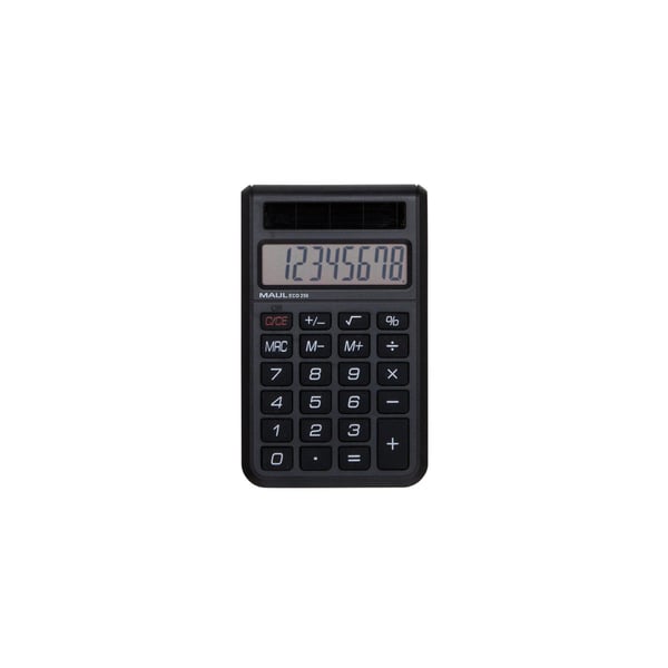 MAUL ECO 250, Lomme, Grunnleggende, 8 sifre, 1 linjer, Solar, Svart