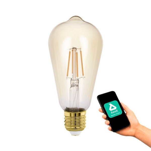 Eglo Connect-Z - LED-filamentlyspære - form: ST64 - E27 - 4.9 W (ekvivalent 41 W) - klasse F - varmt hvitt lys - 2200 K