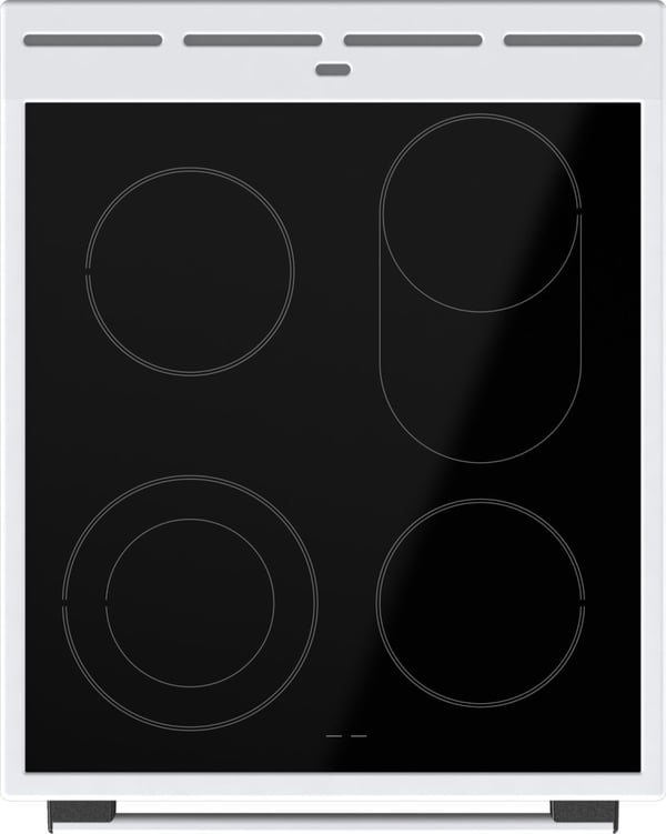 Gorenje GECS5C60WPA, Fristående köksspis, Vit, Knappar, Rotations-, Silver, Metall, LED