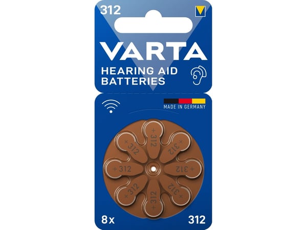 Varta 4043752393712, Engangsbatteri, Zink-luft, 1,45 V, 8 stykker, Hg (kvikksølv), 0 - 45 °C