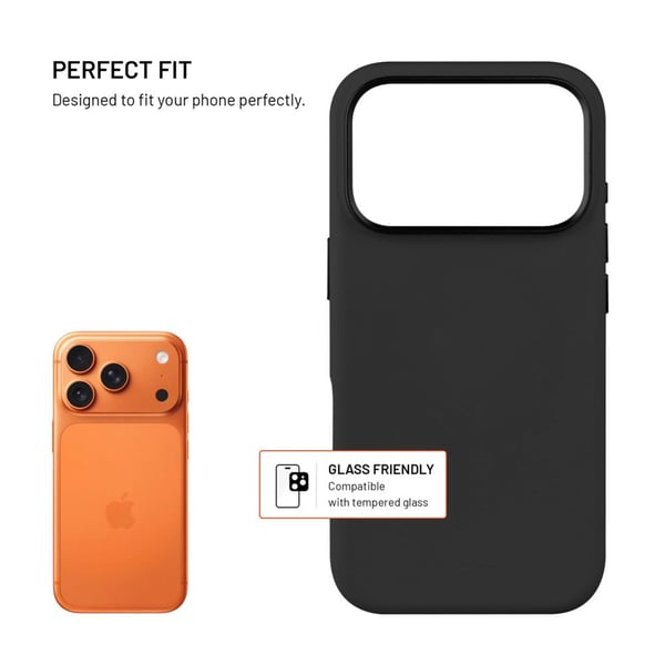 Fixed MagFlow - Baksidedeksel for mobiltelefon - MagSafe-samsvar - væskesilikon - svart - for Apple iPhone 17 Pro