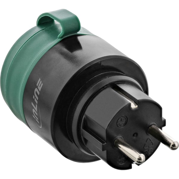 InLine 40155O SmartHome ulkopistorasia IP44, musta/vihreä