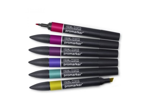 Winsor & Newton 884955070369, 6 stykker, Blå, Rosa, Lilla, Rød, Fiolett, Gult, Assortert, Sort, Cardinal Red, Moss, Marine, Prussian, Plum, Maroon....
