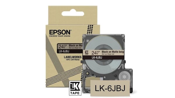 Epson LabelWorks LK-6JBJ - Svart på matt beige - Rull (2,4 cm) 1 kassett(er) merketape