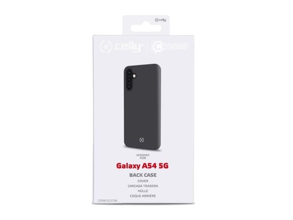 Celly Cromo - Baksidesskydd för mobiltelefon - termoplastisk polyuretan (TPU), silikonbeläggning - svart - för Samsung Galaxy A54