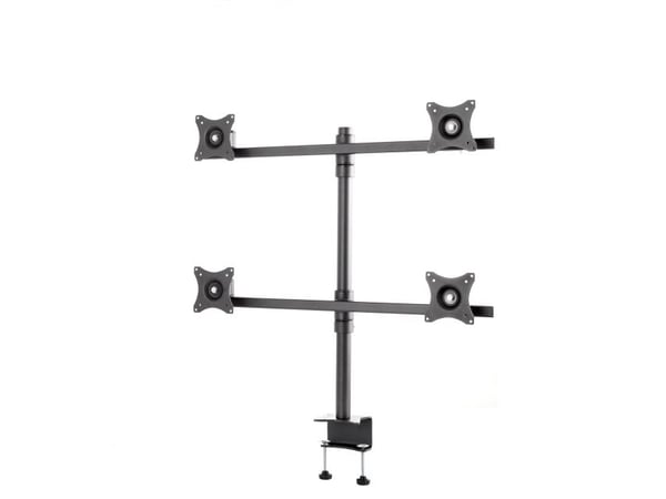 EDBAK SV07 - Monteringssett (skrivebordsmontering) - for 4 LCD-skjermer - svart - skjermstørrelse: 19"-27" - skrivebordsmonterbar