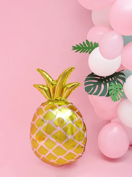 PartyDeco Pineapple, Gull, Figur, Folie, 380 mm, 630 mm, 50 stykker