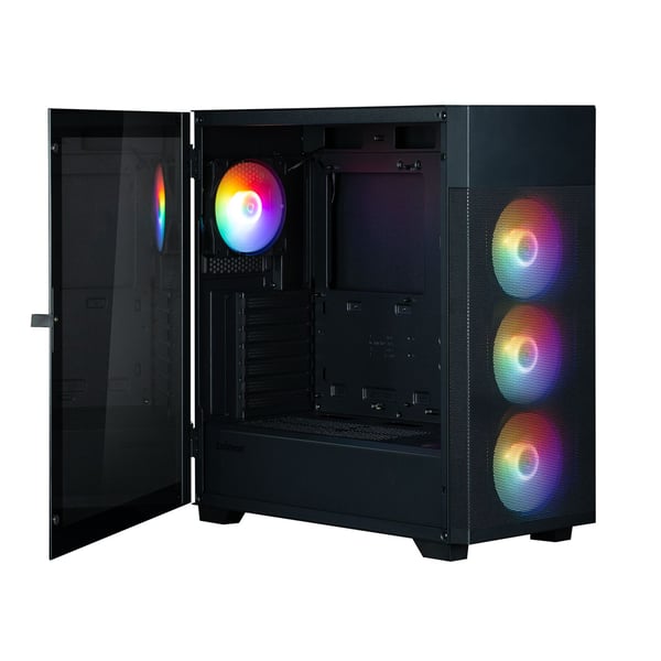 Zalman S5 NEO BLACK, Midi Tower, PC, Svart, ATX, micro ATX, Mini-ITX, Plast, Stål, Härdat glas, Multi