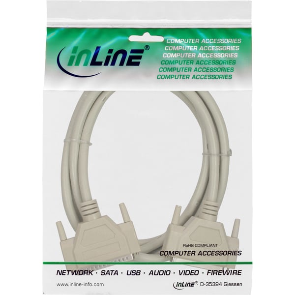 InLine 37337, Beige, 3 m, DB37 M, DB37 F, 200 mm, 245 mm