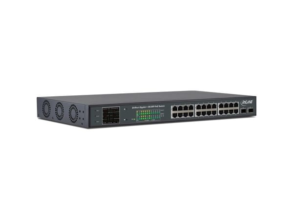InLine 32324P, Gigabit Ethernet (10/100/1000), Full tosidig, Strøm over Ethernet (PoE), Rack-montering, 1U