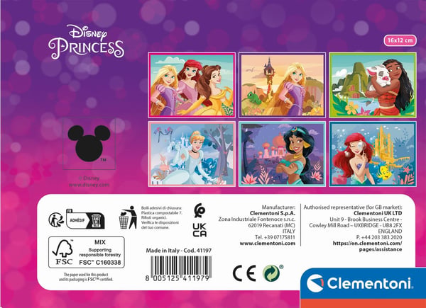 Clementoni Bildklossar 12el Prinsessor 41197