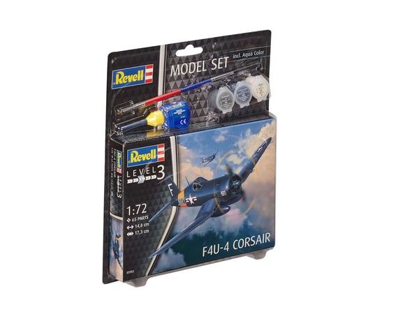 Revell 63955 - Mallisarja F4U-4 Corsair mittakaavassa 1:72, Pienoismallisarja, Tarvikkeet, 120 År
