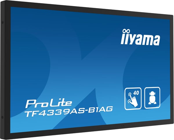 iiyama ProLite TF4339AS-B1AG - 43" Diagonal klass (42.5" visbar) LED-bakgrundsbelyst LCD-skärm - digital skyltning - med inbyggd mediaspelare och p...