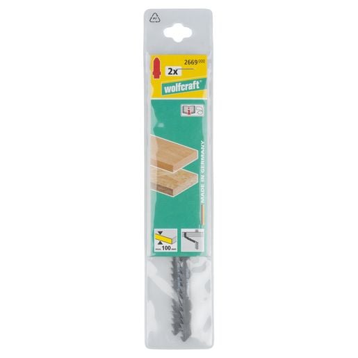 wolfcraft GmbH 2669000, Stikksagblad, Sponplate, Løvtre, Kryssfiner, High Carbon Steel (HCS), 12,5 cm, 4 mm, 10 cm