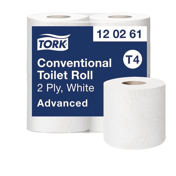 Toiletpapir Tork T4 Advanced 2-lags hvid - (24 ruller pr. karton)