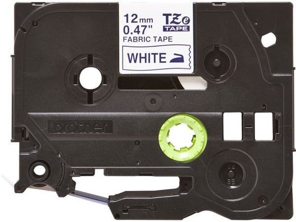 Brother - Tøy - hvit, blå - Rull (1,2 cm) 1 kassett(er) tape - for P-Touch PT-1010, 1080, 1090, 1230, 1290, 18, 2100, 2110, 2430, 3600, 7100, 9800,...