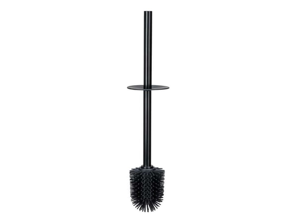 WENKO 25349100, Toalettbørste og holder, Sort, Keramisk, Silikon, Moderne, 91 mm
