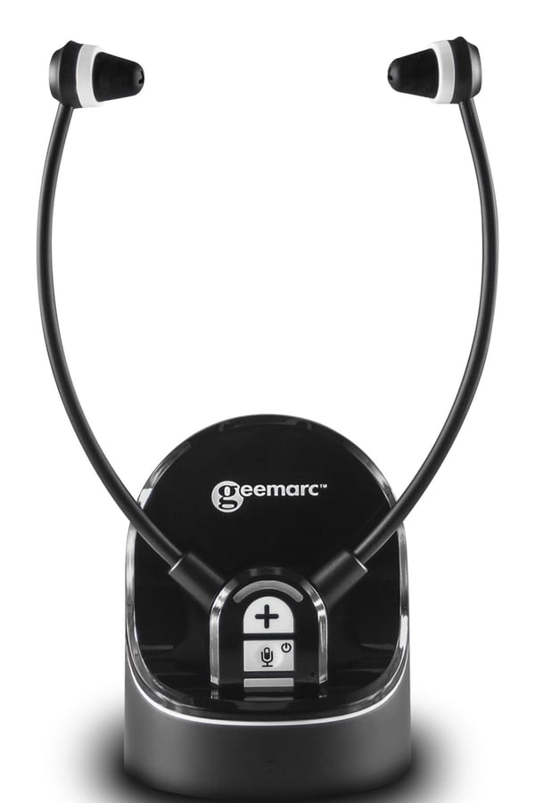 Geemarc CL7370 OPTI - Hodetelefonsystem med mikrofon - hakestropp - 2,4 GHz - trådløs