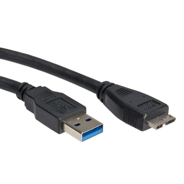 ROLINE 11.02.8875, 2 m, USB A, Micro-USB B, USB 3.2 Gen 1 (3.1 Gen 1), Hane/Hane, Svart