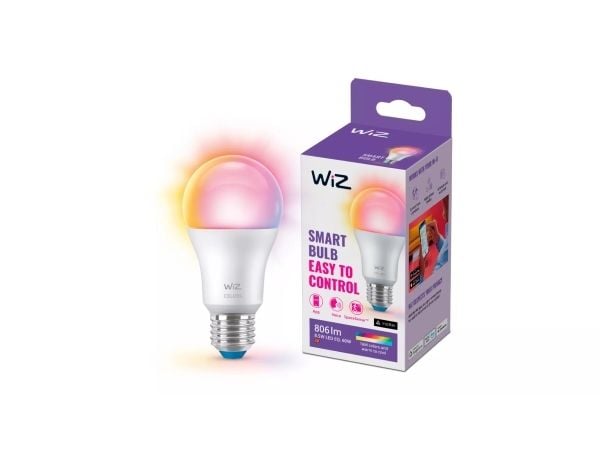 WiZ Colors - LED-glödlampa - form: A60 - glaserad finish - E27 - 8.5 W (motsvarande 60 W) - klass F - RGB-lampa - 2200-6500 K