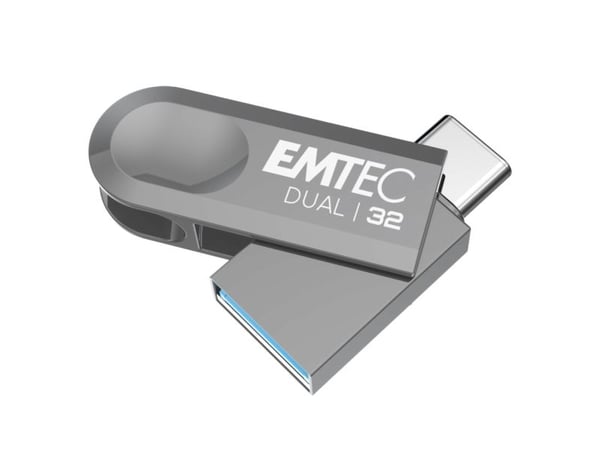 EMTEC Dual D280 - USB-flashstasjon - 32 GB - USB 3.2 Gen 1 / USB-C