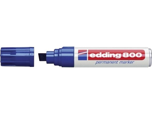 edding 800 - Markør - permanent - for glass, metall, plast - blå - 4-12 mm